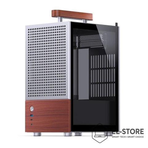 Jonsbo Obudowa PC Jonsbo T6 Mini-Tower, Mini-ITX, szkło hartowane, drewno - srebrna