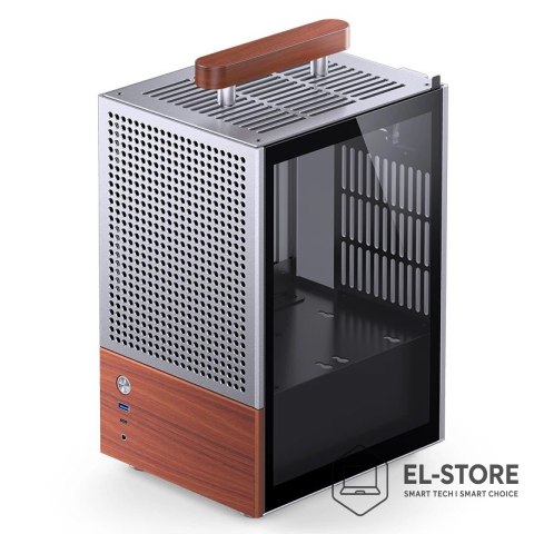Jonsbo Obudowa PC Jonsbo T6 Mini-Tower, Mini-ITX, szkło hartowane, drewno - srebrna