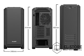 BE QUIET! Obudowa BE QUIET! SILENT BASE 601 BG026 (ATX, Extended ATX, Mini ATX, Mini ITX; kolor czarny)