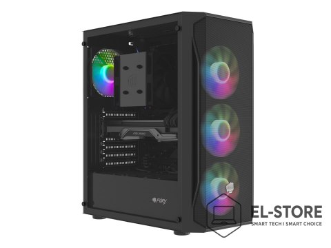 FURY FURY OBUDOWA KOMPUTEROWA FURY SHOBO SH4F RGB MIDI Z OKNEM CZARNA