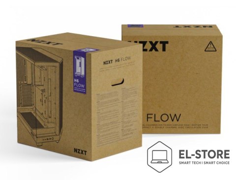 NZXT NZXT OBUDOWA KOMPUTEROWA NZXT OBUDOWA H6 FLOW MIDI TOWER Z OKNEM BIAŁA
