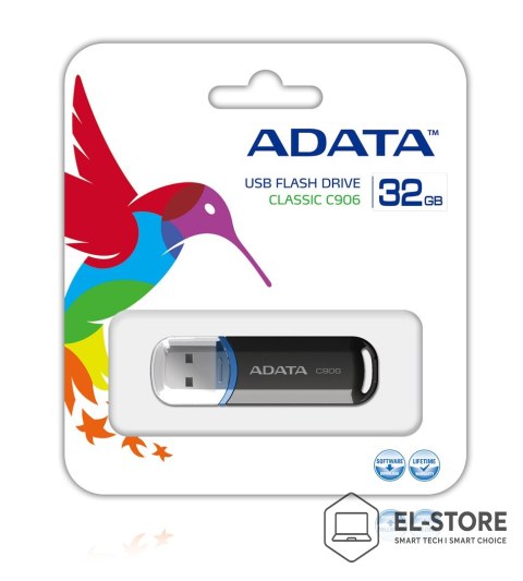 ADATA Pendrive ADATA C906 AC906-32G-RBK (32GB; USB 2.0; kolor czarny)
