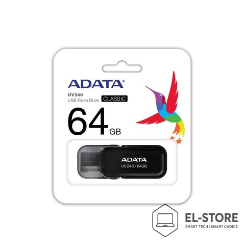 ADATA Pendrive ADATA UV240 AUV240-64G-RBK (64GB; USB 2.0; kolor czarny)