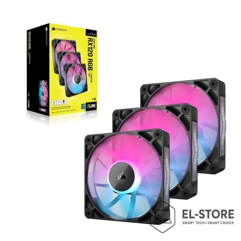 Corsair Corsair iCUE LINK RX120 RGB Obudowa komputera Wentylator 12 cm Czarny 3 szt.