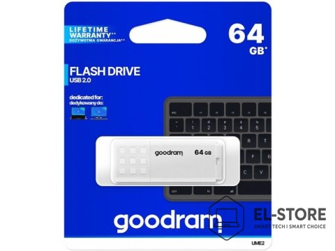 GoodRam Pendrive GoodRam UME2 UME2-0640W0R11 (64GB; USB 2.0; kolor biały)