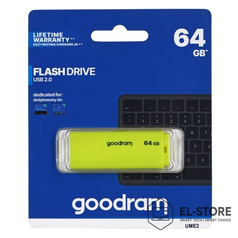 GoodRam Pendrive GoodRam UME2 UME2-0640Y0R11 (64GB; USB 2.0; kolor żółty)