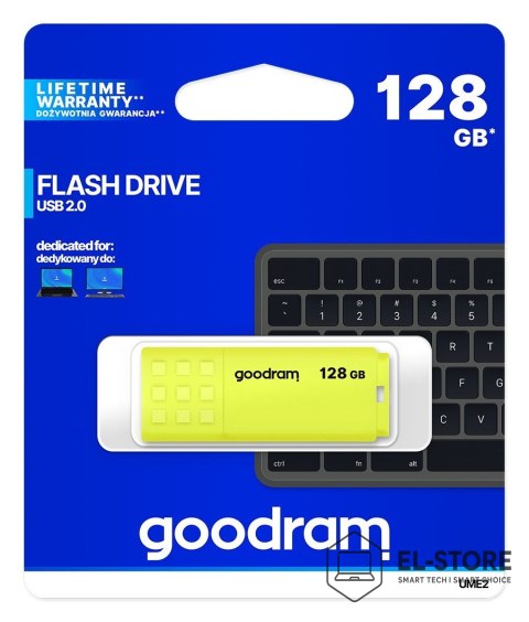GoodRam Pendrive GoodRam UME2 UME2-1280Y0R11 (128GB; USB 2.0; kolor żółty)