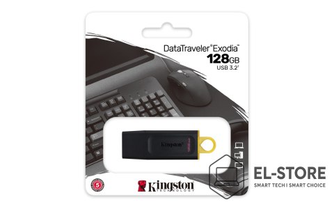 Kingston KINGSTON FLASH 128GB USB 3.2 Gen1 DataTraveler Exodia (B+Y)