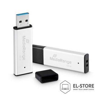 No name MediaRange MR1902 pamięć USB 128 GB USB Typu-A 3.2 Gen 1 (3.1 Gen 1) Czarny, Srebrny