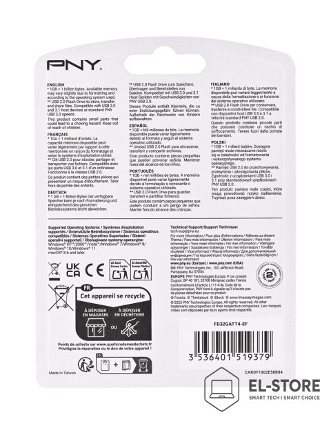 PNY Technologies Pamięć USB flash PNY Attache 4 USB 2.0 32GB