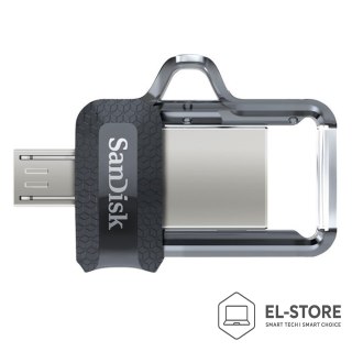 SanDisk Pendrive SanDisk Ultra Dual Drive M3.0 SDDD3-032G-G46 (32GB; microUSB, USB 3.0; kolor szary)