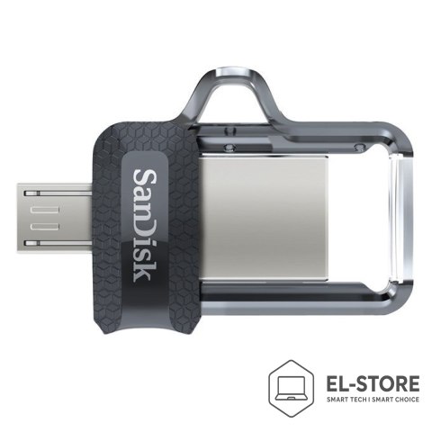 SanDisk Pendrive SanDisk Ultra Dual Drive M3.0 SDDD3-032G-G46 (32GB; microUSB, USB 3.0; kolor szary)
