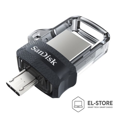 SanDisk Pendrive SanDisk Ultra Dual Drive M3.0 SDDD3-032G-G46 (32GB; microUSB, USB 3.0; kolor szary)