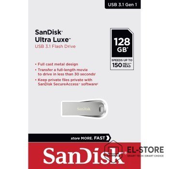 SanDisk Pendrive SanDisk Ultra Lux SDCZ74-128G-G46 (128GB; USB 3.0; kolor srebrny)