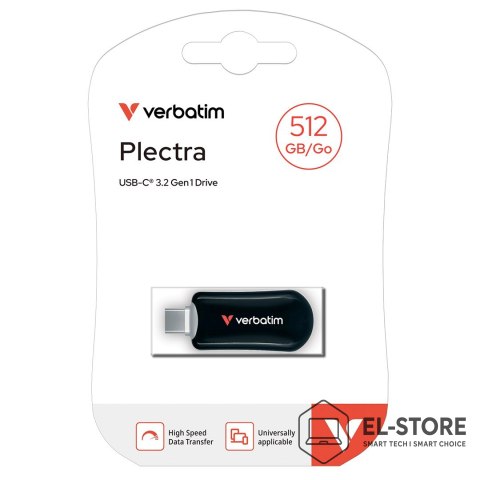 Verbatim Pamięć flash USB-C STICK Verbatim Plectra Black 512 GB