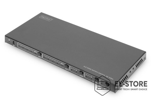 DIGITUS Przełącznik/Matrix HDMI 4/2-porty 4K 60Hz UHD HDR HDCP 2.2 EDID audio z pilotem