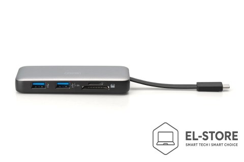 DIGITUS Stacja dokująca podróżna USB Typ C 7-portów HDMI 4K/60Hz PD 3.0