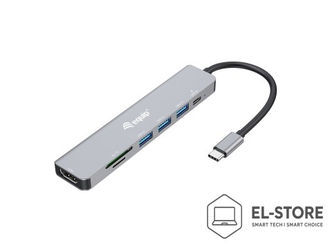 EQUIP Equip 133494 stacja dokująca Przewodowa USB 3.2 Gen 1 (3.1 Gen 1) Type-C Srebrny