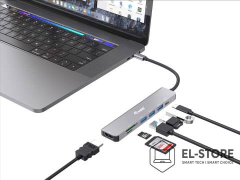 EQUIP Equip 133494 stacja dokująca Przewodowa USB 3.2 Gen 1 (3.1 Gen 1) Type-C Srebrny