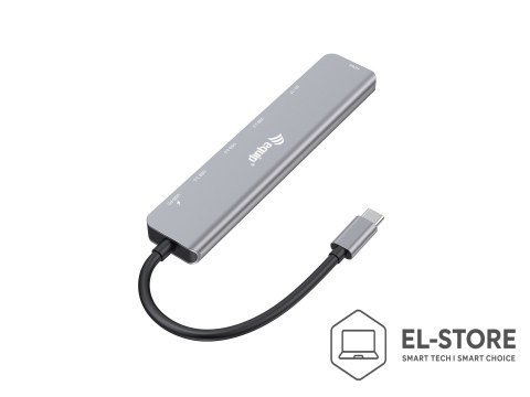 EQUIP Equip 133494 stacja dokująca Przewodowa USB 3.2 Gen 1 (3.1 Gen 1) Type-C Srebrny