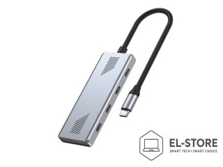 GEMBIRD GEMBIRD 4-PORTOWY HUB USB-C 3.2 (GEN 2) TYPU C SZARY