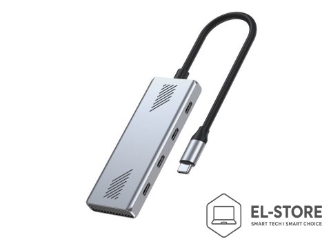 GEMBIRD GEMBIRD 4-PORTOWY HUB USB-C 3.2 (GEN 2) TYPU C SZARY