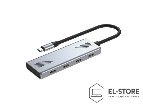 GEMBIRD GEMBIRD 4-PORTOWY HUB USB-C 3.2 (GEN 2) TYPU C SZARY