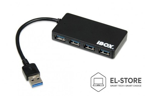 IBOX Hub IBOX USB 3.0 CZARNY 4-PORTY, SLIM IUH3F56 (4x USB 3.0; kolor czarny)