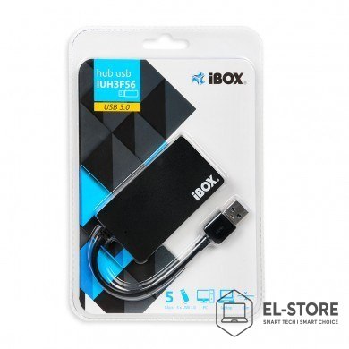 IBOX Hub IBOX USB 3.0 CZARNY 4-PORTY, SLIM IUH3F56 (4x USB 3.0; kolor czarny)