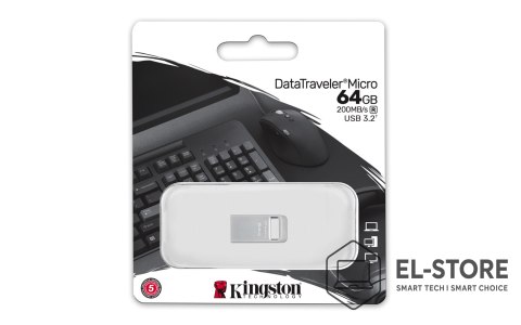 Kingston KINGSTON FLASH 64GB DATATRAVELER USB 3.2 Gen 1 200MB/s