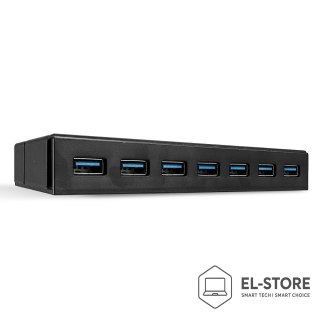 LINDY Lindy 43228 huby i koncentratory USB 3.2 Gen 1 (3.1 Gen 1) Type-A 5000 Mbit/s Czarny