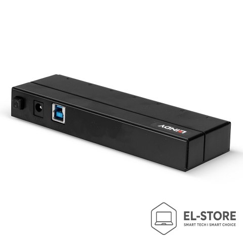 LINDY Lindy 43228 huby i koncentratory USB 3.2 Gen 1 (3.1 Gen 1) Type-A 5000 Mbit/s Czarny