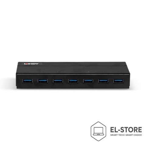 LINDY Lindy 43228 huby i koncentratory USB 3.2 Gen 1 (3.1 Gen 1) Type-A 5000 Mbit/s Czarny