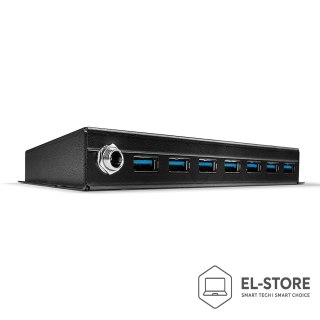 LINDY Lindy 7-portowy przemysłowy hub USB3.0 - Hub - 7 x SuperSpeed USB3.0 - Biurko