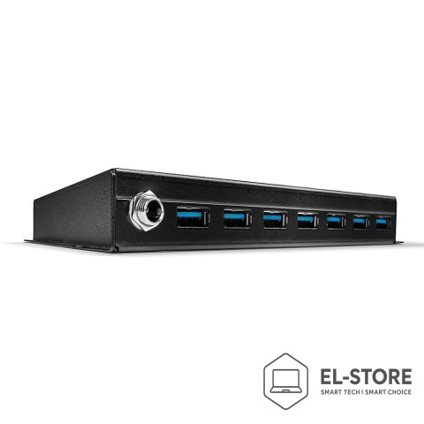 LINDY Lindy 7-portowy przemysłowy hub USB3.0 - Hub - 7 x SuperSpeed USB3.0 - Biurko