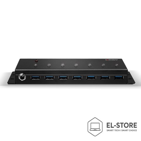 LINDY Lindy 7-portowy przemysłowy hub USB3.0 - Hub - 7 x SuperSpeed USB3.0 - Biurko