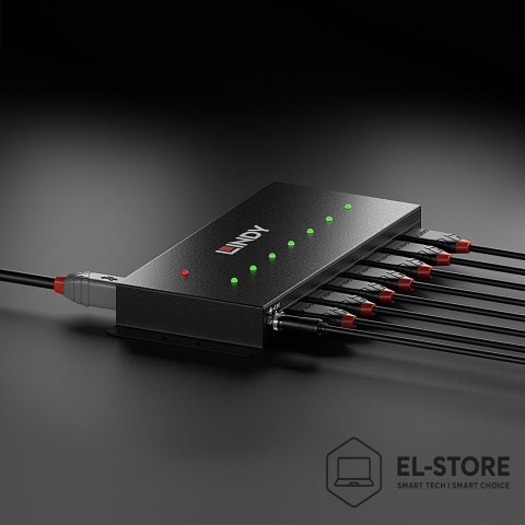 LINDY Lindy 7-portowy przemysłowy hub USB3.0 - Hub - 7 x SuperSpeed USB3.0 - Biurko