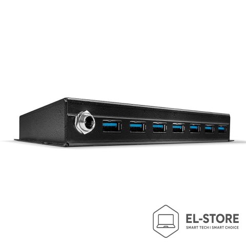 LINDY Lindy 7-portowy przemysłowy hub USB3.0 - Hub - 7 x SuperSpeed USB3.0 - Biurko