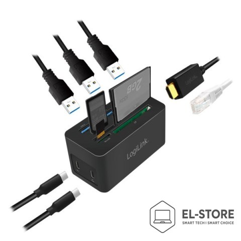 LogiLink Logilink Stacja dokująca USB 3.2 (G1) HDMI, 10-portowa, PD4
