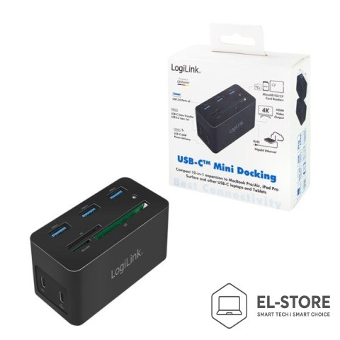 LogiLink Logilink Stacja dokująca USB 3.2 (G1) HDMI, 10-portowa, PD4