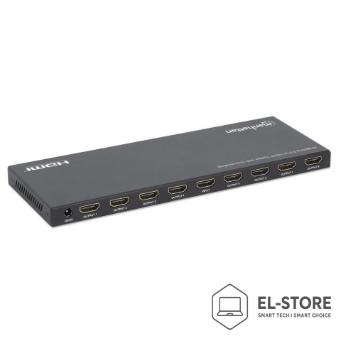 Manhattan MANHATTAN 4K60Hz 8-portowy rozdzielacz HDMI ze skalowaniem w dół