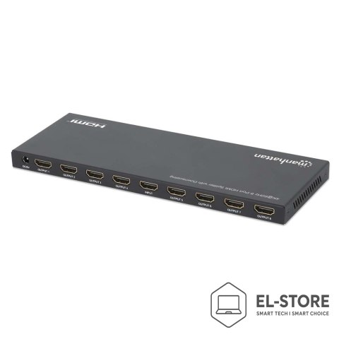 Manhattan MANHATTAN 4K60Hz 8-portowy rozdzielacz HDMI ze skalowaniem w dół