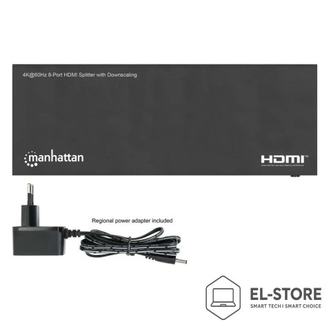 Manhattan MANHATTAN 4K60Hz 8-portowy rozdzielacz HDMI ze skalowaniem w dół