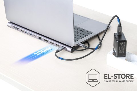 Manhattan MANHATTAN Stacja dokująca 12-w-1 4K 1xHDMI 2xDP 3xUSB-A