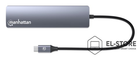 Manhattan Manhattan 153966 stacja dokująca Przewodowa USB 3.2 Gen 2 (3.1 Gen 2) Type-C Srebrny