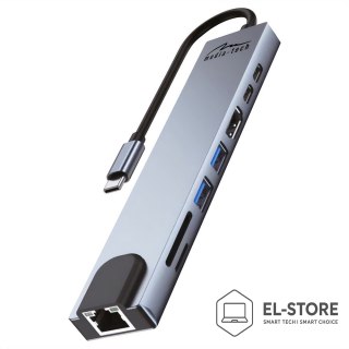 Media tech MEDIA-TECH HUB USB 8 IN 1 GIGA LAN HUB MT5046