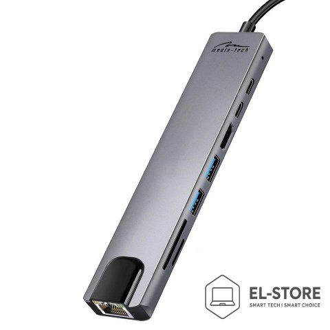 Media tech MEDIA-TECH HUB USB 8 IN 1 GIGA LAN HUB MT5046