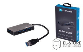 NATEC Hub NATEC Moth NHU-1342 (4x USB 3.0; kolor czarny)
