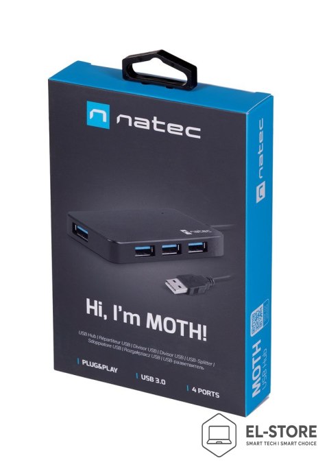 NATEC Hub NATEC Moth NHU-1342 (4x USB 3.0; kolor czarny)