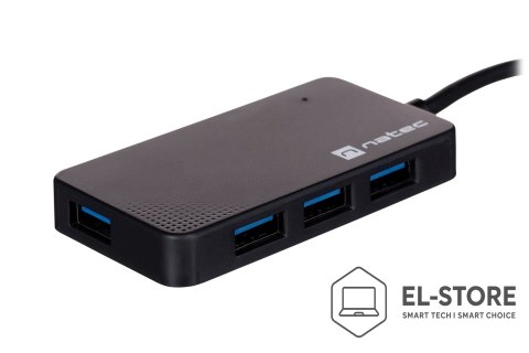 NATEC Hub NATEC Moth NHU-1342 (4x USB 3.0; kolor czarny)